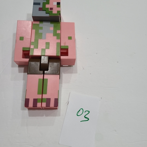 Minecraft Pixelated Zombie Action Figure Toy - Pink and Green - Picture 6 of 6